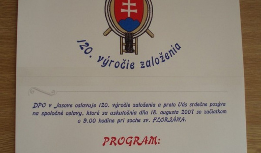 Oslavy 120. výročia založenia DPO v Jasove 