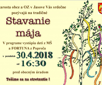 Stavanie Mája v Obci Jasov-30.04.2018 v Pondelok